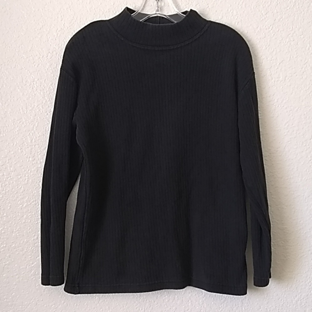 FINAL MARKDOWN Ladies' Brass Plum Ribbed Mock Neck Top (M)